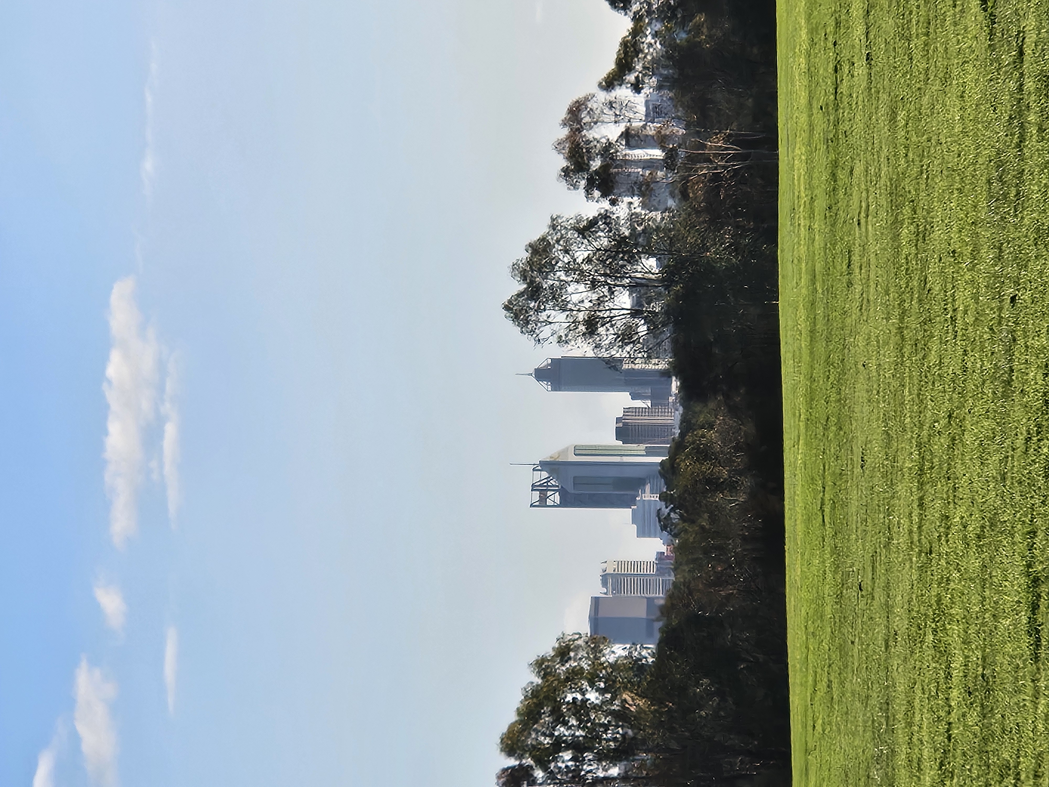 Aerial view of Perth cityscape at sunset